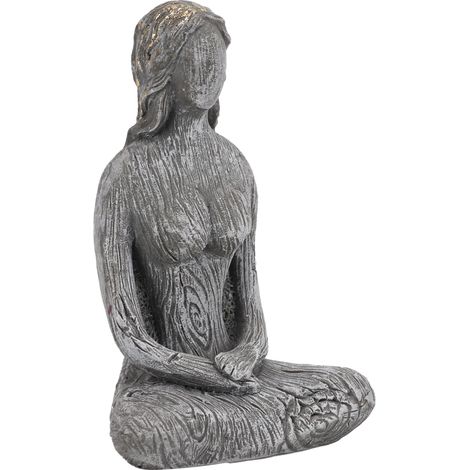 Statue de posture de yoga en résine synthétique, figurine rustique et simple de méditation pour la décoration intérieure, ornement, cadeau pour studios de yoga, gris