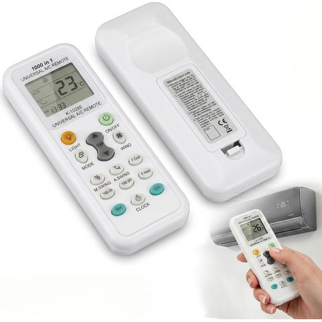 Télécommande Universelle Climatiseur - 1 Unité - Plastique ABS Robuste - Compatible 1000 Modèles - Maison et Bureau - Écran LCD Rétroéclairé (1/5)