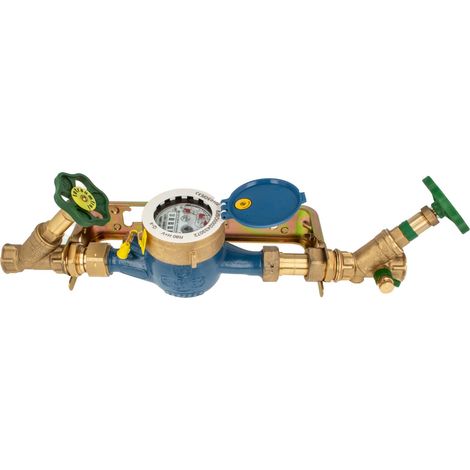 Hauswasserzähler Baulänge 190 mm, inkl Einbaugarnitur 3/4 Zoll, starre Ausführung, verzinkt (1/5)