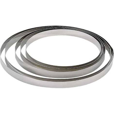 1 Cercle à entremets, Inox 304, 6,5x4,5 cm, Soudure étanche, Pour mousse et pâtisserie