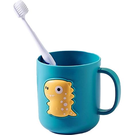Portaspazzolino con supporto, tazza per bambini, organizer da bagno, simpatico design a forma di dinosauro, 400 ml, vari colori (1/5)
