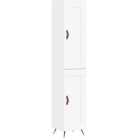 Aparador cómoda cómoda armario mueble organizador cocina salón salón alto 34,5 x 34 x 180 cm madera contrachapada blanco 020032393