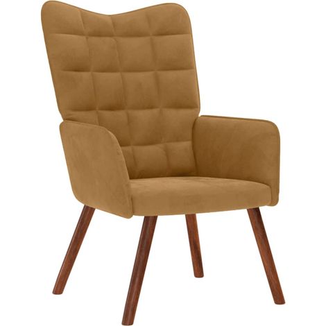 Sillón de relax de terciopelo marrón