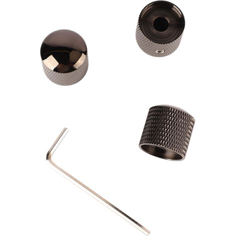 3 Boutons de Contrôle de Ton en Métal pour Guitare Basse - Set de Boutons Empilés Double - GD107 Noir (1/5)