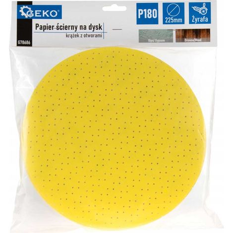 Schleifpapier für Scheibe - Scheibe mit Löchern 225mm P180 /Giraffe/ (10/100/500) (1/2)
