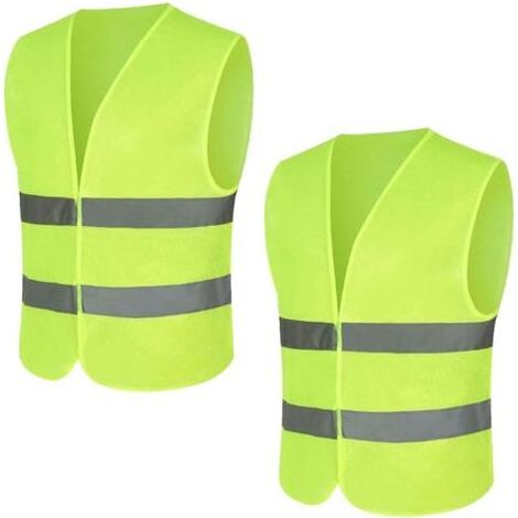 2er Gilet de sécurité automobile, Gilet de sécurité automobile pour femmes hommes adultes, Gilet de sécurité, Gilet de sécurité Gilet jaune fluorescent-INHHUB (1/5)