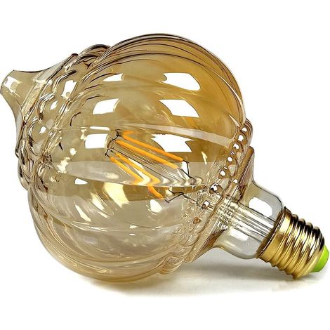 Ampoules LED Vintage Chaud Big Globe Cristal Ampoule Edison Vis Base Spécialité Décorative Lantern 4W 2700Kelvin 220/240V E27 G125 Blanc (1/5)