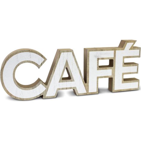 Mot à poser décoratif en bois - Café (1/2)