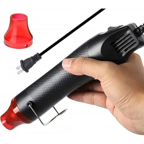 Pistolet à air chaud mini 300W 110V noir, coque ABS et partie interne en acier inoxydable, pour film rétractable, fer à souder thermique (1/5)