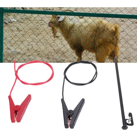 Ensemble de Câbles de Mise à la Terre avec Pinces Crocodiles pour Clôtures Électriques Générateurs - KZQ (1/5)