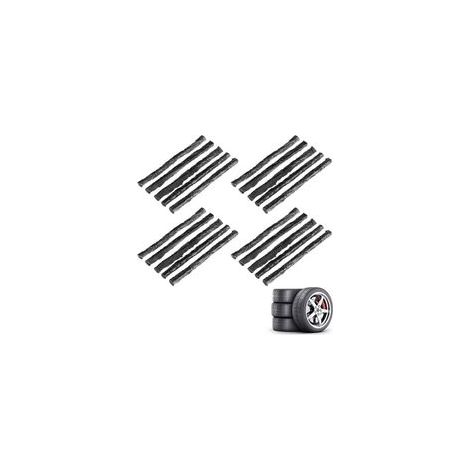 Kit Réparation Pneu,20 Mèches Réparation Pneu,Bandes de Réparation,Kit Réparation Pneu Voiture,Kit Réparation Pneu Tubeless, Bandes de Réparation de Pneu,pour Voiture,Camionnette,Moto,Noir (1/4)