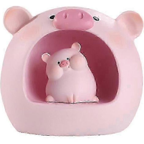 Rosa Schweinchen-Nachtlicht, ein lustiges und niedliches LED-Nachtlicht in Form eines Schweinchens für das Kinderzimmer, zum Aufstellen auf einem Tisch (1/5)