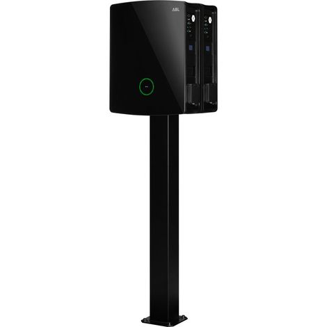 ABL Montagesäule POLE Slim, 1469x395x210mm, Stahl, Schwarz RAL 9011, 100000237 (1/4)