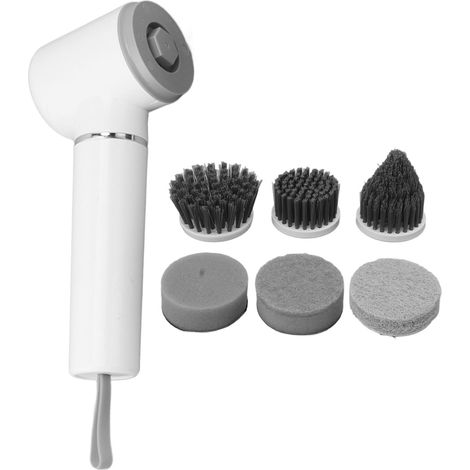 Brosse à récurer électrique sans fil, nettoyant à piles pour cuisine et salle de bain, avec 6 têtes de brosse (1/5)