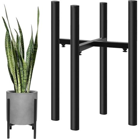 Support Plantes Interieur, Réglable Étagère Planteen Métal, Tabouret Support de Fleurs pour Pots Fleurs 20 à 30 cm (1/5)