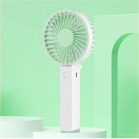 Ventilateur portable rechargeable ING - Mini ventilateur USB avec 3 modes de ventilation - Petit ventilateur portable vert pour bureau, extérieur et voyage (1/5)