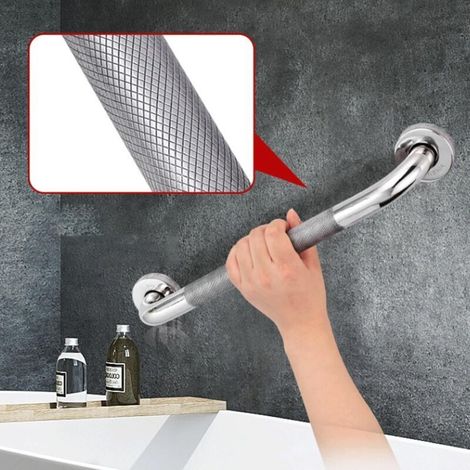 Mains courantes en acier inoxydable, rampe de sécurité moletée, rampe de douche sans barrière pour toilettes, accoudoir d'équilibre (1/3)