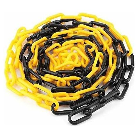 Black and yellow plastic chain, 6 mm, 25.0 meters (1/2)