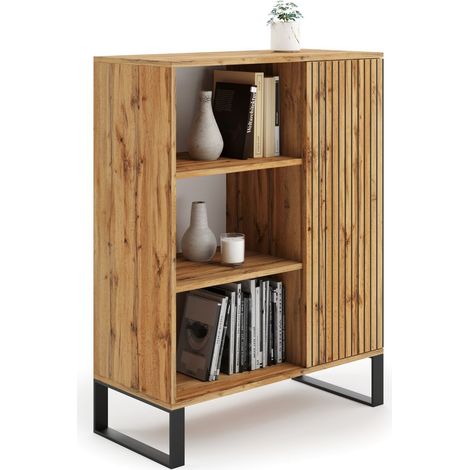 Bibliothèque FONDI Avec rangement handwerk doréene chêne