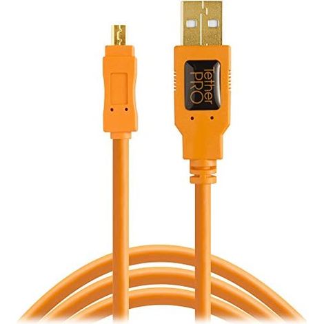 Tether Tools CU8015-ORG cable USB 4,6 m USB 2.0 USB A Mini-USB B Naranja (1/5)