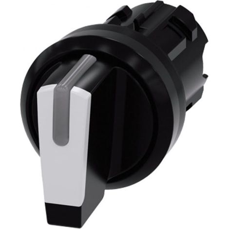 Interruptor de 3 posiciones de 22 mm, blanco/negro con retorno por resorte, opción de retroiluminación ioii, plástico, IP69k, sirius ACT 3SU1002-2BM60-0AA0