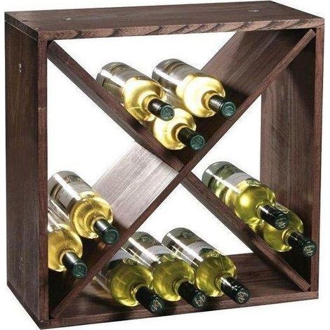 Kesper botellero madera pino marrón oscuro capacidad 24 botellas