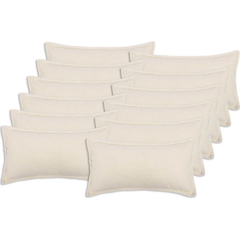 Housse de coussin 12 pcs HOUTEN Crème 40 x 80 cm Bouclé vidaXL