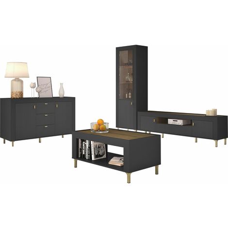 Conjunto de salón Mormavu 114, Negro mate