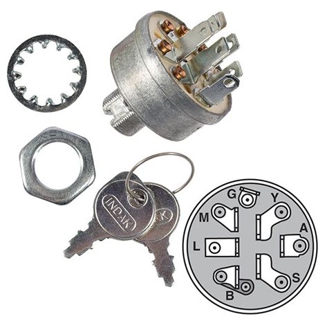 INTERRUPTEUR D'ALLUMAGE 7 BROCHES MURRAY MTD G 185 200 VIKING HUSQVARNA POUR TRACTEUR 725-1717 (1/2)