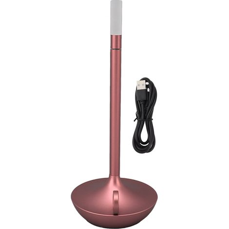Ortviai Lampe de Table Sans Fil LED Rechargeable en Or Rose – Forme Bougie, 3 Niveaux de Luminosité, Design Élégant (1/5)