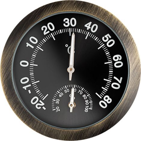 Mini-Nachtleuchtthermometer und -hygrometer für Fahrzeuge, präzise Temperatur- und Feuchtigkeitsmessung, Zinklegierung mit Nachtleuchtfunktion - Crezuo