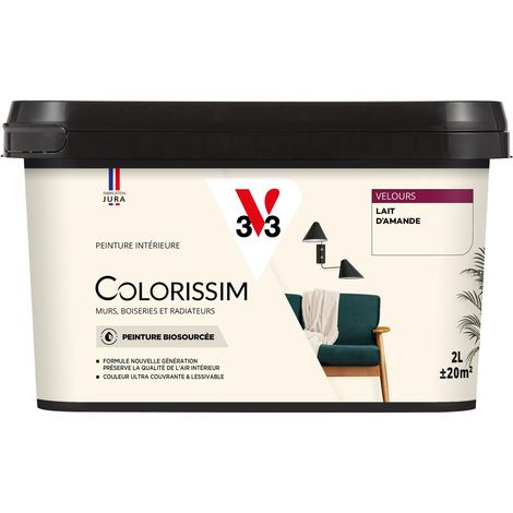 Peinture murale intérieure Colorissim® V33 Lait d'amande Velours 2L