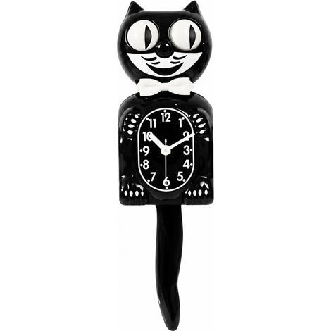 Horloge murale chat avec yeux mobiles et queue qui remue, fonctionne à piles, silencieuse, pour la décoration du salon, de la chambre et de la cuisine (1/5)