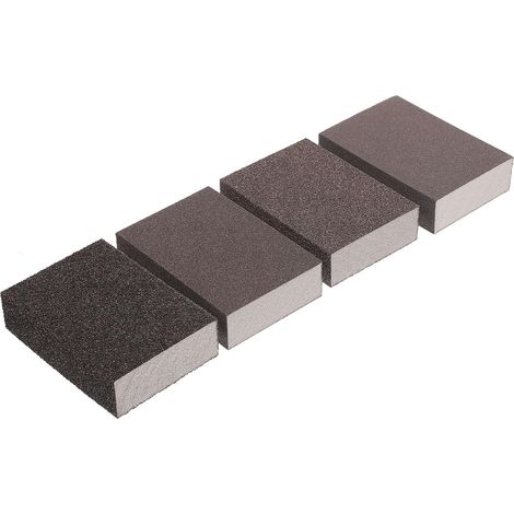 Bloc de Ponçage Éponge 4 Pièces Noir, Outil de Meulage Portable Éponges Abrasives en Mousse, Usage Brosse à Éponge et Pot Brush, Compact et Léger (1/5)