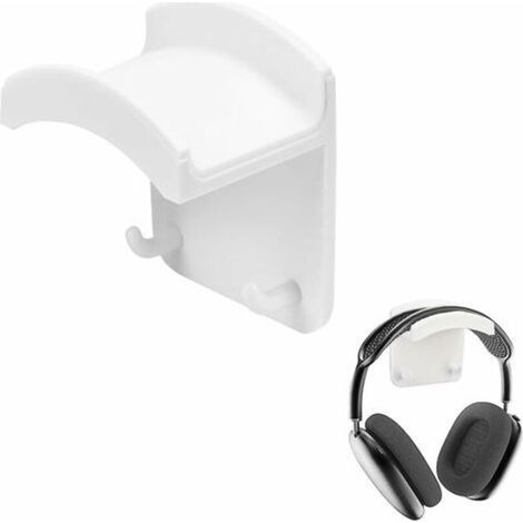 Support de Casque Universel Support Casque Adhesif Support Écouteur Crochet Audio Support Ecouteur Stand Support Cintre Adhésif pour Casque Crochet Casque avec Adhésif Fort pour Bureau Blanc (1/5)
