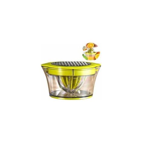 Multifunktionale manuelle Zitruspresse, 4-in-1 Zitruspresse, Frischsaftpresse für den Hausgebrauch, Knoblauch- und Ingwermühle, geeignet für Orangen, Zitronen und andere Zitrusfrüchte, mit 2 Presskege (1/5)