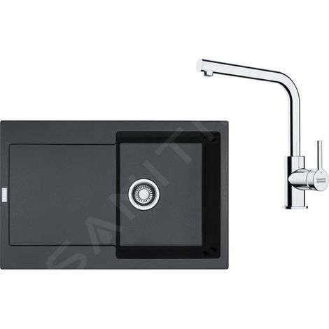 Franke - Set de cuisine G259O, évier en fragranit MRG 611 + robinet FS 3230.031, onyx/chrome 114.0700.721 (1/4)