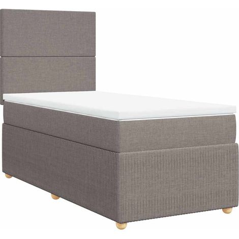 Maison Exclusive - Cama box spring con colchón tela gris taupe 80 (1/5)