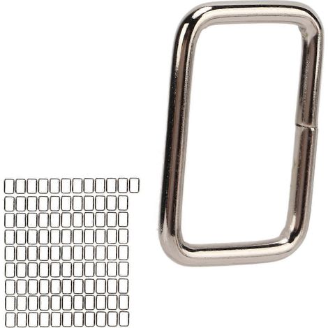100 anneaux métalliques rectangulaires robustes et élégants pour sacs de voyage pour animaux de compagnie (chiens, etc.). (1/2)