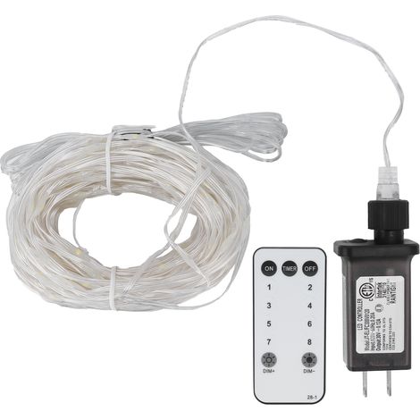 23M Guirlande Lumineuse LED 200LED en PVC Transparent avec Télécommande, Décoration Extérieure Blanc Chaud 120V US (1/5)