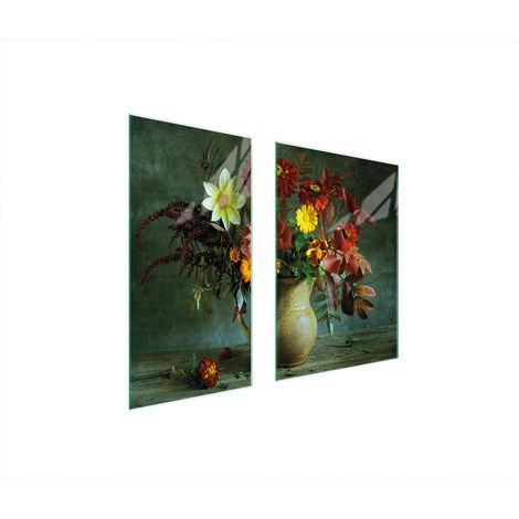 PLAQUE DE PROTECTION EN VERRE 75x52 FLEURS (1/5)