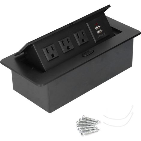 Prise Électrique Encastrable Moderne Étanche avec Chargeur USB et Ouverture Lente pour Bureau et Maison (1/5)