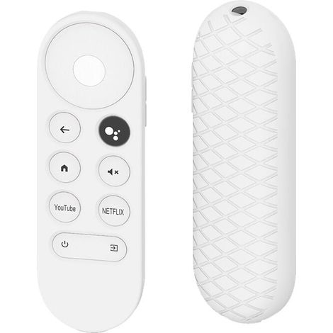 Bluetooth-IR-Fernbedienung für Google Chromecast TV 2020 4K Snow G9N9N. Ersatzfernbedienung für Google mit Tasten für Netflix und YouTube (nur Fernbedienung). (1/4)