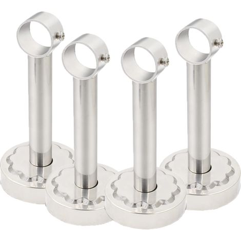 Ahlsen Set mit 4 Edelstahl-Gardinenstangenhalterungen, Deckenmontage, Schrankstangenhalterung mit Schrauben für Duschvorhangstangen, Schrankrohraufhängung (1/5)