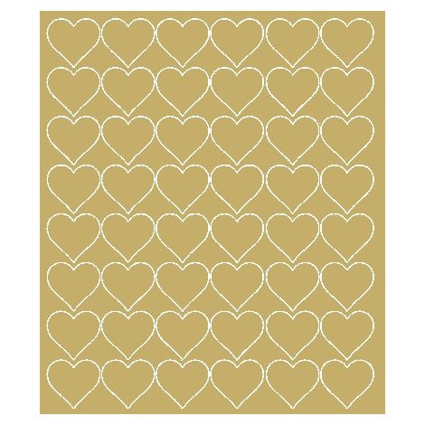 Adesivi a forma di cuore per San Valentino, 3 cm, 48 pezzi, oro opaco