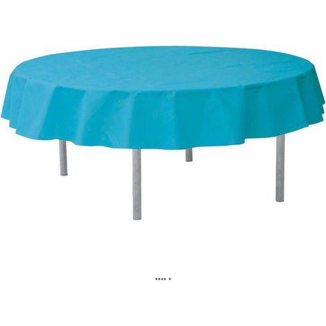 Nappe ronde Turquoise unie Tissu non tissé opaque D 2 40 m - couleur: Bleu turquoise (1/3)