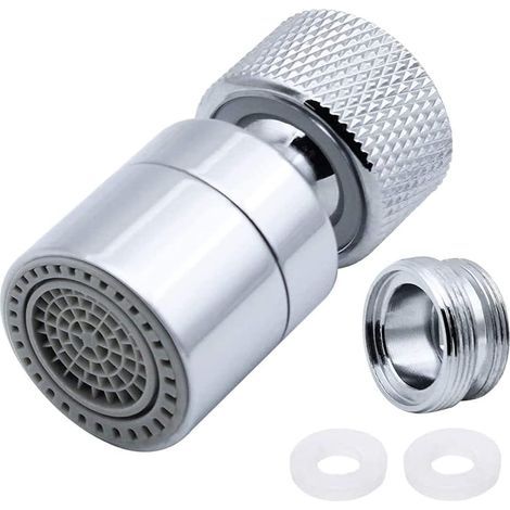 Aireador de grifo de latón giratorio 360° AIDUCHO, 2 modos, aireador de filtro ajustable para grifo de cocina con adaptador de boquilla - Para grifos con rosca externa M22 o rosca interna M24 (1/5)