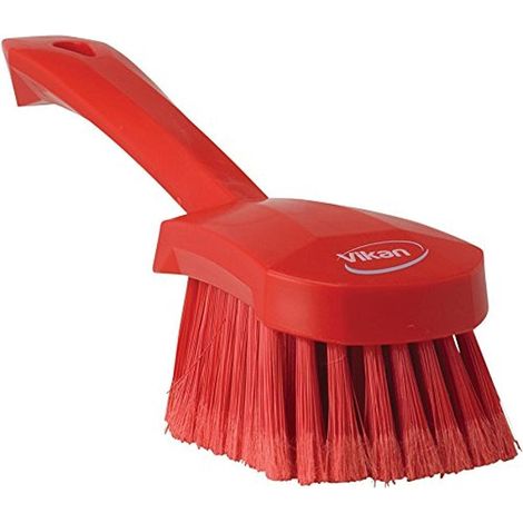 Brosse à vaisselle Avec manche court Fibres douces à bout fendu Rouge (1/3)