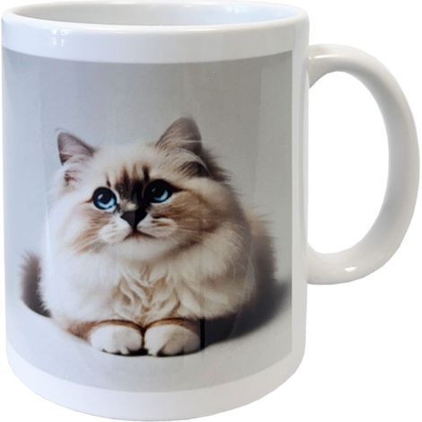 Mug en céramique blanche Sacré de Birmanie (1/2)