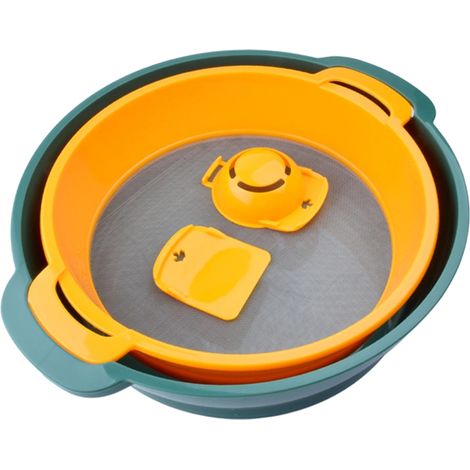 Lot de 4 plateaux de coupe pour cannabis avec passoire, design empilable, économiseur d'espace, plateau de coupe léger avec maille p (1/5)